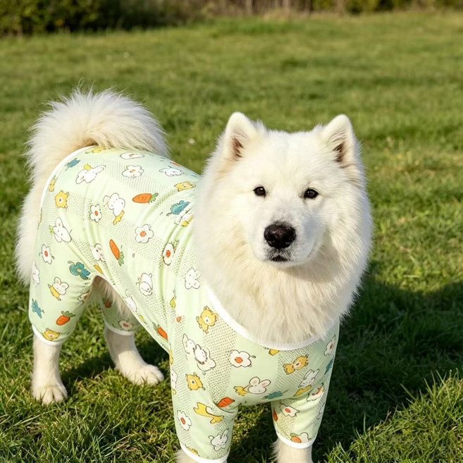 寵物中大型犬夏季網眼四腳衣, 1個, 森林樂曲