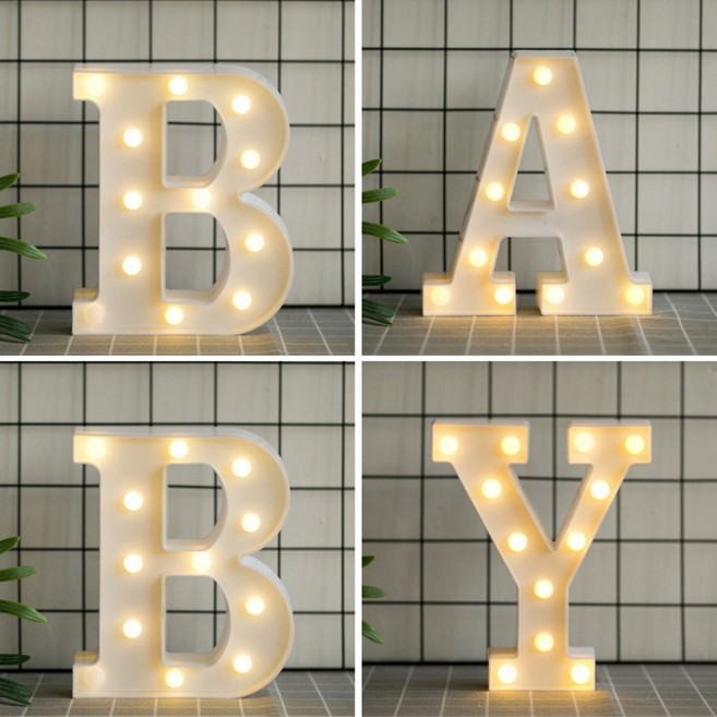 Gography LED字母造型燈 派對佈置 生日告白求婚適用 電池供電, BABY