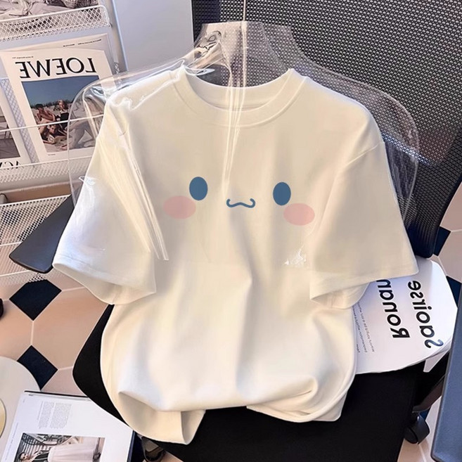 洋氣白色純棉短袖t恤女2025夏季新款大碼寬鬆體恤時尚潮流上衣ins