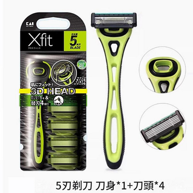 KAI Xfit 3D HEAD 5刃刮鬍刀, 1個, 1個