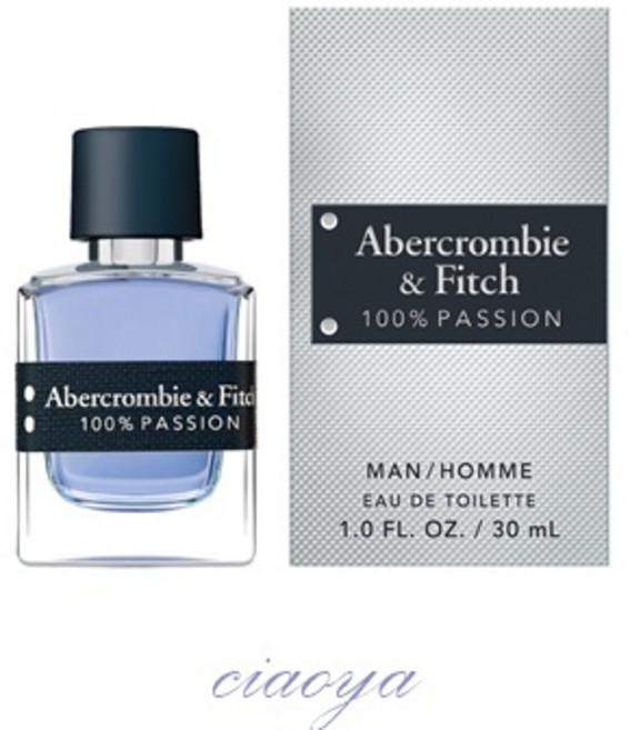 Abercrombie & Fitch 100% PASSION 男性淡香水, 1個, 30ml