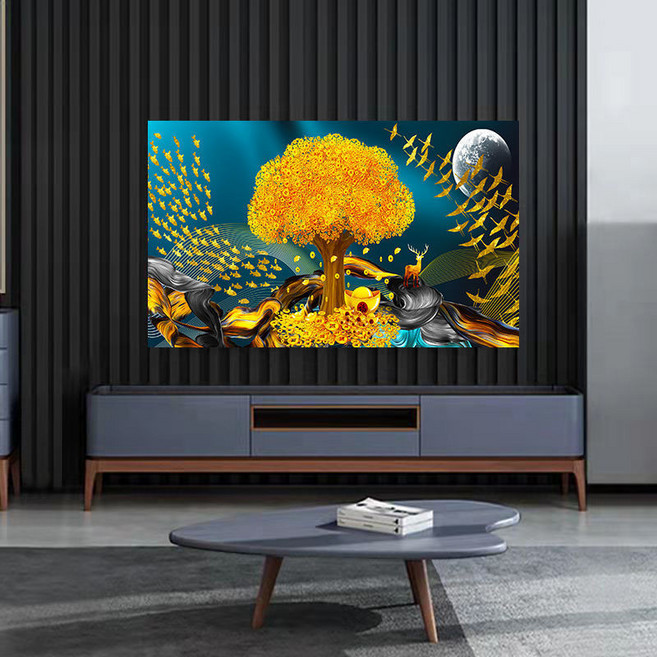 印花電視罩 55吋 65吋 電視機保護套 防塵罩, 搖錢樹,42-43寸 102cm*60cm