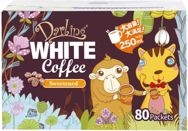 Darling 親愛的白咖啡 香甜風味 即溶咖啡, 30g, 80個裝, 1箱