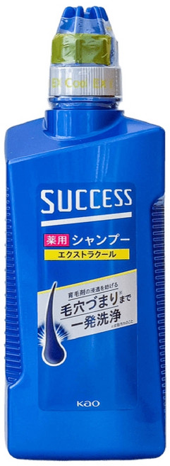 日本花王SUCCESS深層潔淨涼感洗髮精 洗後頭皮清爽 平衡油脂分泌, 1件, 400ml