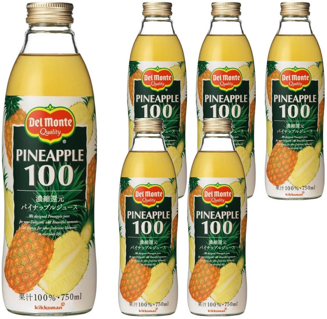 Del Monte 鳳梨汁瓶, 6個, 750ml
