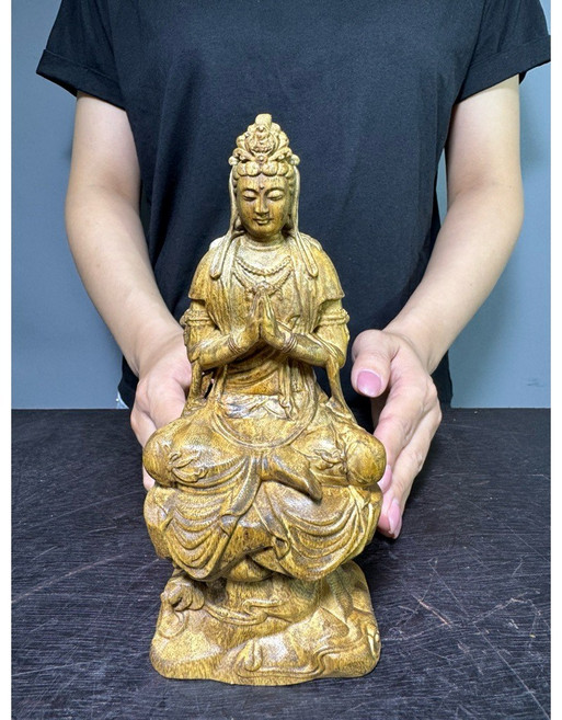 木雕擺件, 木色, 1個
