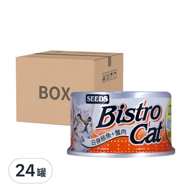 惜時 Bistro cat 特級銀貓健康餐罐, 白身鮪魚 + 蟹肉, 80g, 24罐