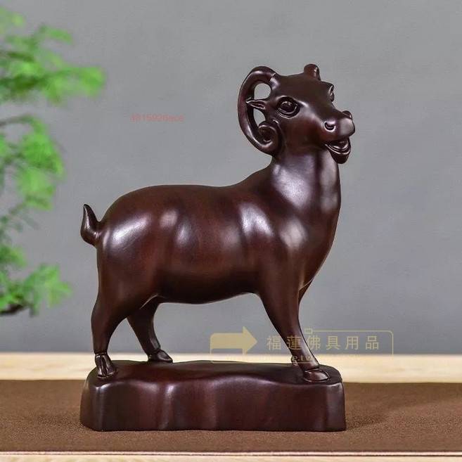 工藝品 裝飾品 木雕羊 擺件 家居 客廳 招財 生肖羊, 黑檀木