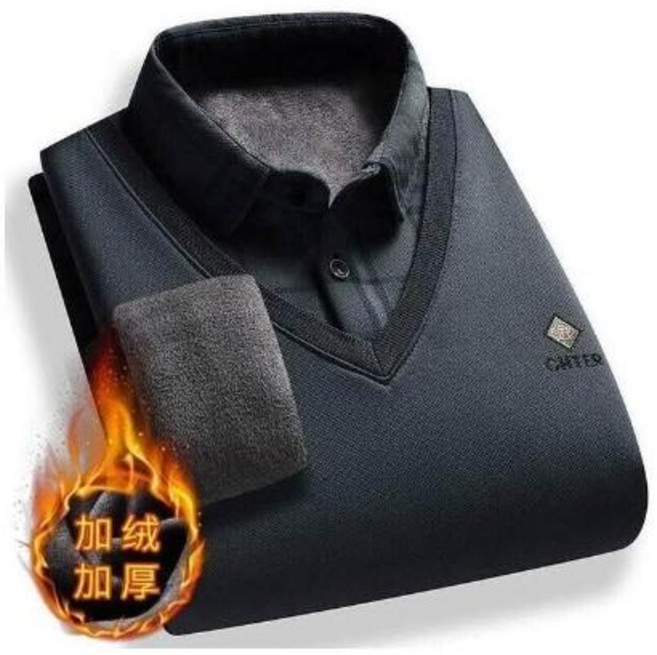 毛衣男士秋冬季羊毛衫寬鬆休閒翻領上衣