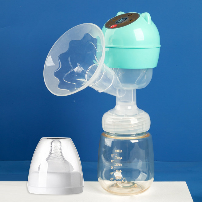 全自動電動吸奶器 靜音雙邊免手扶, 01一體機配PPSU奶瓶綠色, 1個
