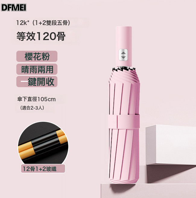DFMEI 全自動雨傘24骨大傘晴雨兩用遮陽傘加厚加大太陽傘女防曬