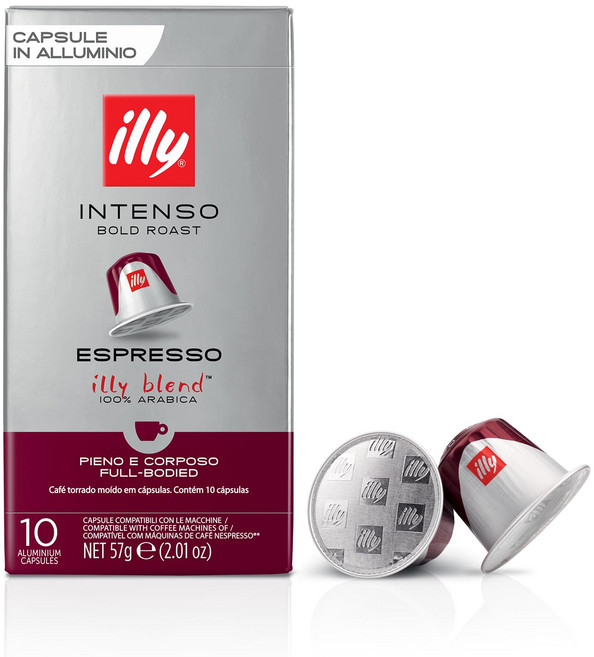 illy 意利 INTENSO 濃烈烘焙咖啡膠囊 (適用Nespresso咖啡機), 1盒, 5.7g, 10個裝