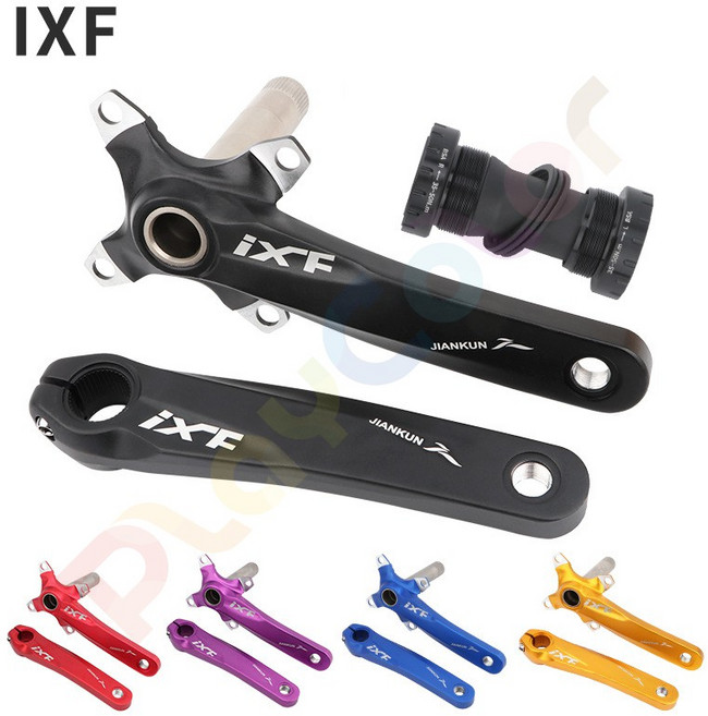 【IFX 鋁合金 中空 曲柄】單盤 腿組 送BB 登山車 一體式 104BCD【IXF】, 紫色Purple