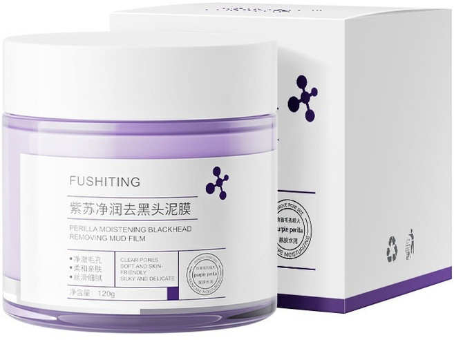 FUSHITING 紫蘇淨潤去黑頭泥膜 去黑頭 清潔毛孔, 1個, 【去黑頭】120g*1瓶, 120g
