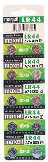 maxell LR44 A76 鈕扣型電池 /一排10顆入 1.5V 鈕扣電池 手錶電池 -傑梭, 1個, 一排(10顆入), 10顆