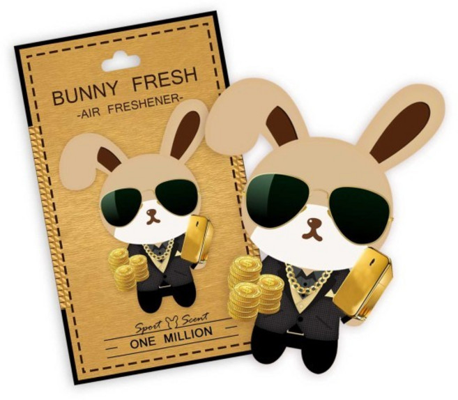 BUNNY FRESH 邦尼兔香氛卡空氣清新劑 多種香味選擇 持久清新, 1個, 百萬 ONE MILLION