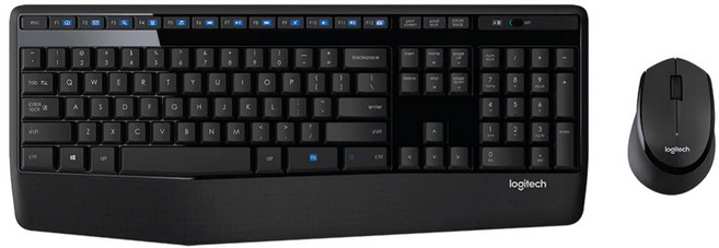 Logitech 羅技 MK345 無線鍵盤滑鼠組 防濺灑 長效電池 公司貨, 黑色, 普通型