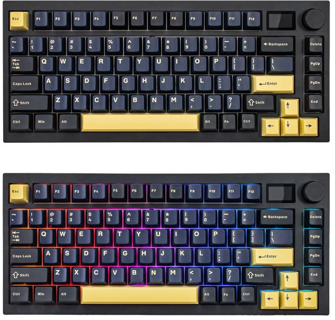 Mistel MD750 Delight RGB 無線三模 機械式鍵盤 TW (注音在側邊) 客製化螢幕, Outemu 蜜桃軸(靜音)