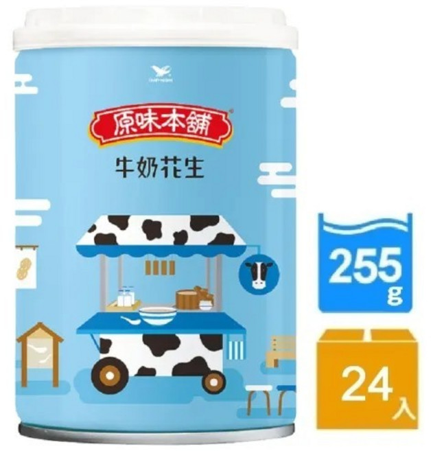 原味本舖 牛奶花生, 255g, 24個