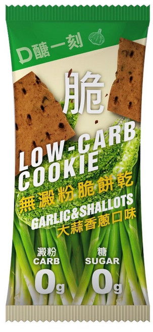 D 嚐一刻 高蛋白無澱粉脆餅 大蒜香蔥口味, 1個, 香蔥,單片