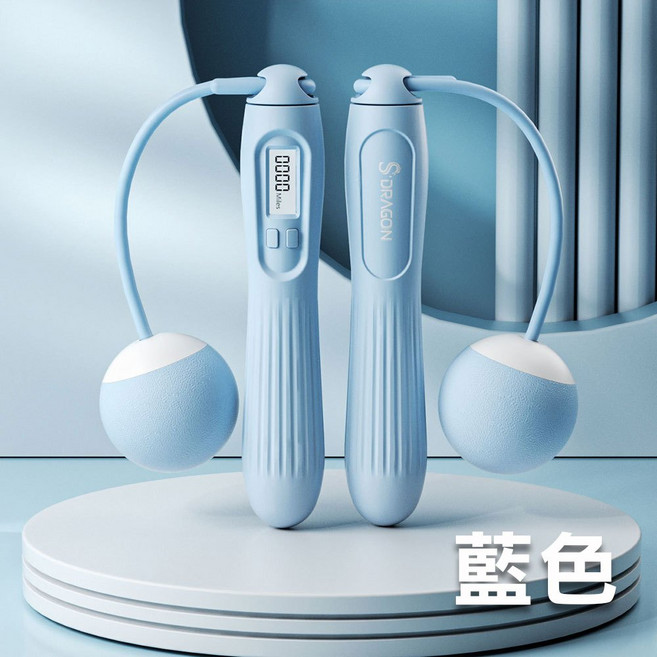 S DRAGON 智能計數跳繩, 1個, 智能計數跳繩大球款-藍色, 藍色