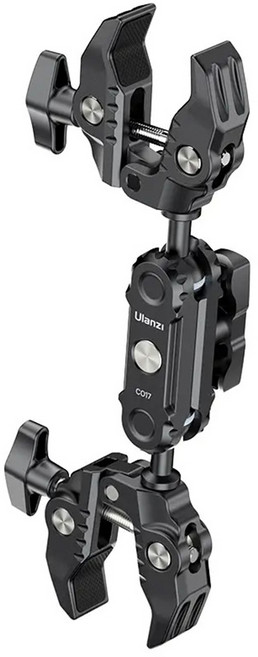 Ulanzi C017 雙頭萬向大力夾 附阿萊轉接頭 12-58mm 萬向魔術臂 鋁合金不鏽鋼, 1個