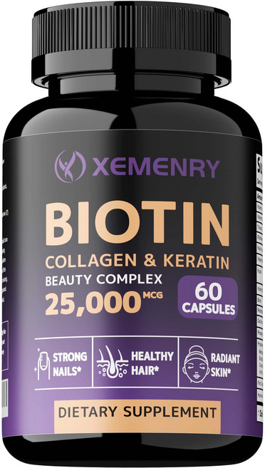 XEMENRY 生物素 膠原蛋白 胜肽 美容複方 25 000mcg, 60組