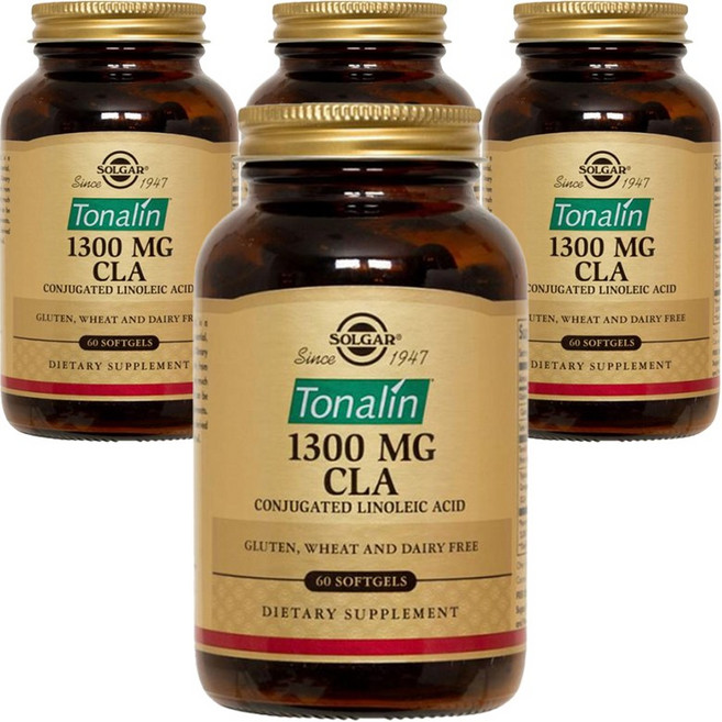 SOLGAR Tonalin CLA紅花籽油軟膠囊 1300mg, 60顆, 4罐
