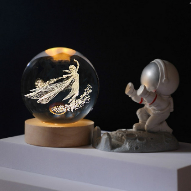 水晶球小夜燈 6cm單個球, 8cm單個球