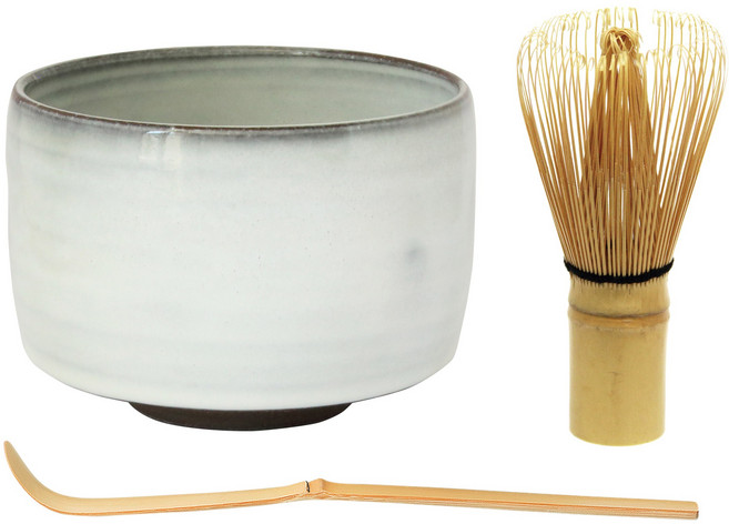 Aika 藍花 波佐見陶瓷禪院抹茶碗 + 茶筅 + 茶杓 3件組, 1個, 朝雲