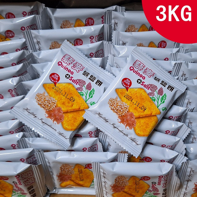 K&J的雜貨舖 藜麥礦鹽餅 量販包 3000公克, 1個