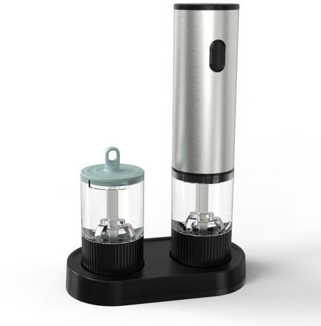 電動胡椒海鹽研磨器 可調粗細, 1個, 電動研磨器(單研磨機+底座+調料倉)