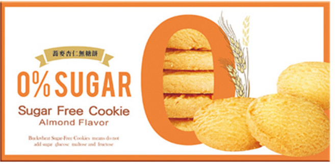 玉民 蕎麥杏仁無糖餅 (0% Sugar) - 健康零食 無負擔, 80g, 1盒