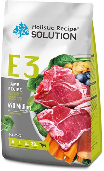 Holistic Recipe E3 羊肉配方 無穀 成犬飼料, 9.98kg, 1個, 羊肉