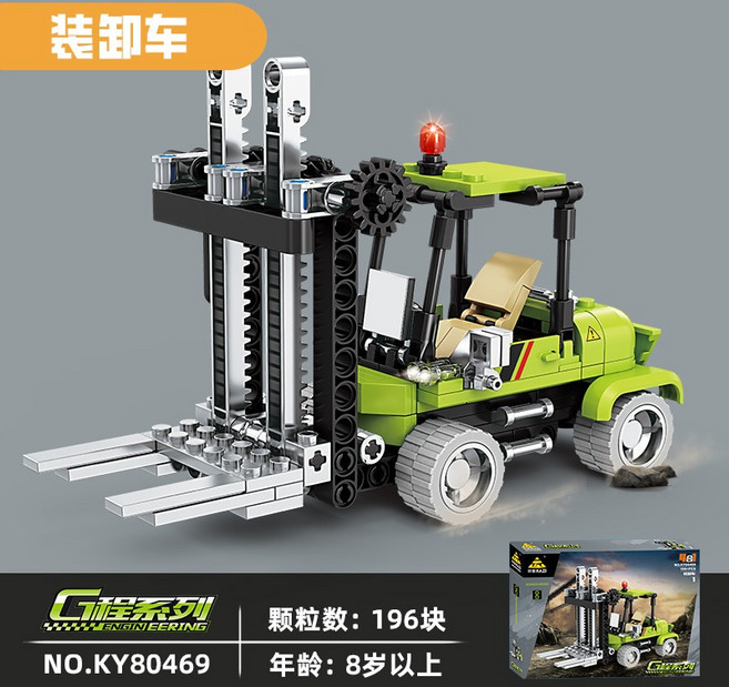 SEMBO 森寶 工程車系列 積木 挖掘機 怪手 NO.KY80469, 1個, 叉車 KY80469-1