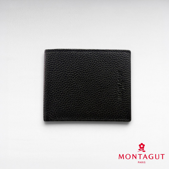 MONTAGUT 夢特嬌 時尚頭層牛皮真皮 皮夾錢包 黑色 401
