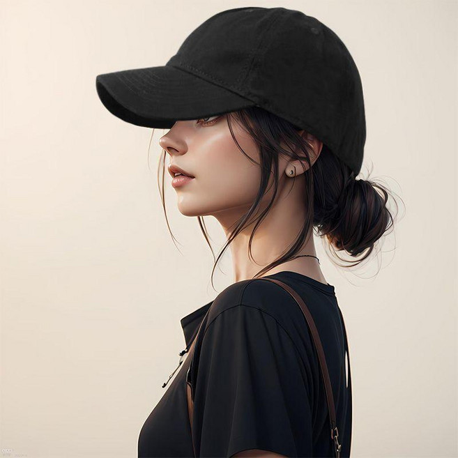純色加大棒球帽女 寬帽檐 可調節頭圍