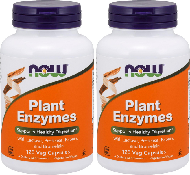 NOW Foods 植物酵素素食膠囊, 120顆, 2罐