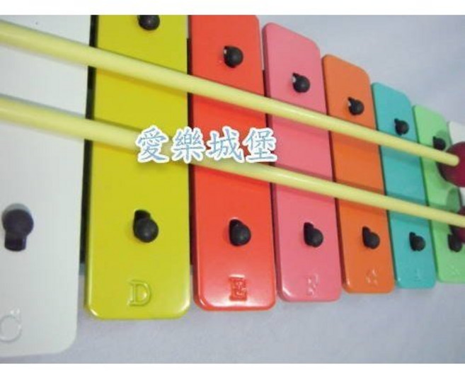 【愛樂城堡】奧福樂器 8音彩色音鐵琴 幼兒奧福 台灣製造, 1個