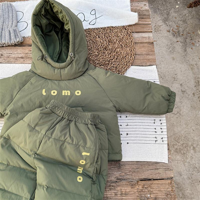 lomo 童裝兒童韓版羽絨服羽絨褲套裝