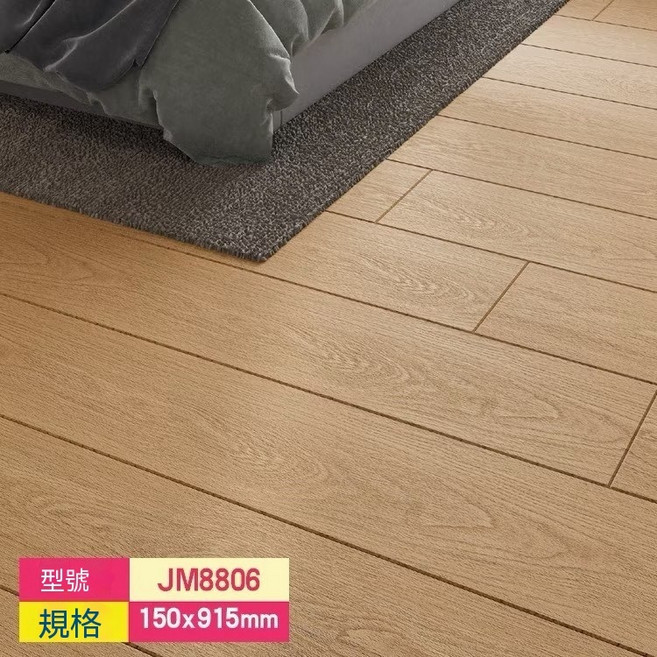 PVC地板貼 1.2mm厚度 塑膠地板 自黏地板貼, 8806一片1.2厚150*910mm