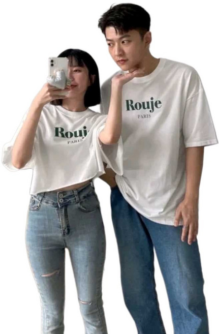 ROUJE 落肩寬鬆T恤, 拿鐵