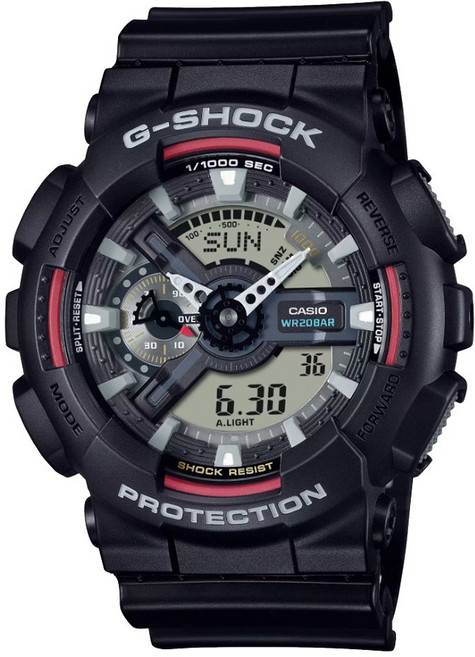 CASIO 卡西歐 G-SHOCK 經典原創配色 大錶殼雙顯錶 GA-110RL-1A