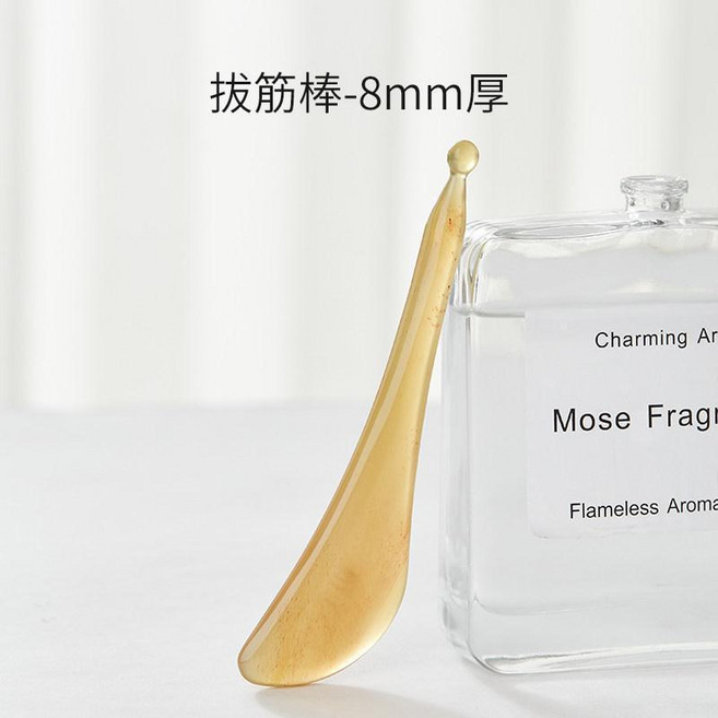 拔筋棒刮痧棒眼部美容棒面部通用刮痧板經絡棒按摩工具撥經棒, 1個, 羊角拔筋棒