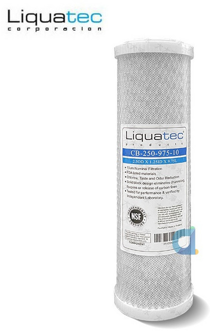 Liquatec 壓縮活性碳濾心 NSF認證 適用淨水器 RO逆滲透, 1個