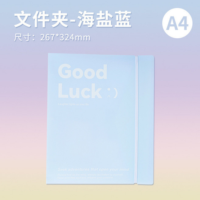 文件夾-海鹽藍 活頁文件夾 A4尺寸 資料收納冊, 1個, 藍色