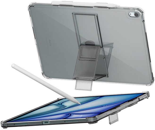 Araree 適用於 iPad Air 11吋 (M2/M3/M4) 抗震支架保護殼, 透黑, 1個