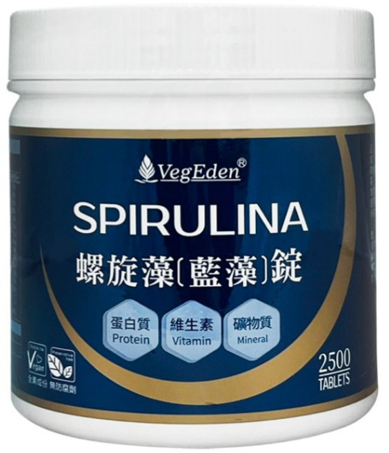 VegEden 螺旋藻藍藻錠 2500錠, 1個, 1罐