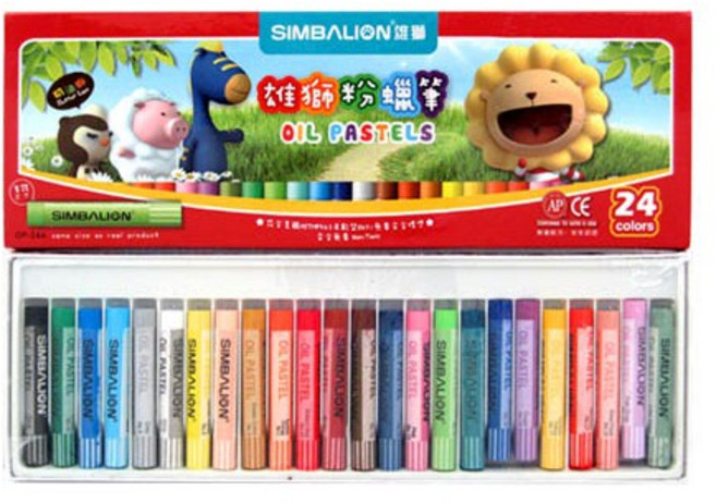 雄獅SIMBALION OP-24A 奶油獅24色粉蠟筆, 1個