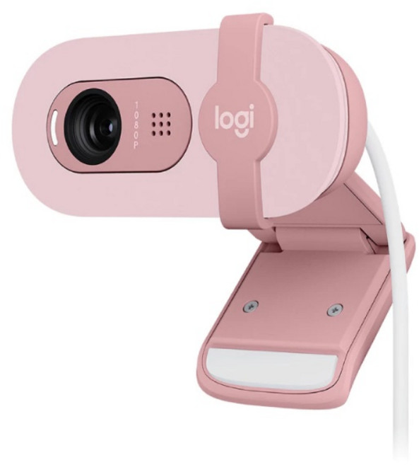 Logitech 羅技 Brio 100 玫瑰粉 Full HD 1080p 網路攝影機